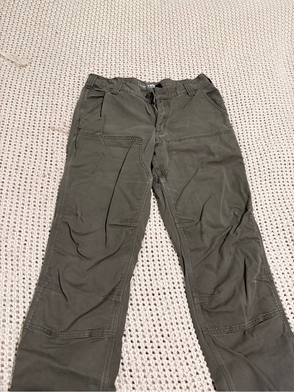 Carhartt Men's Olive Green Cargo Work Pants - Picture 2 of 3